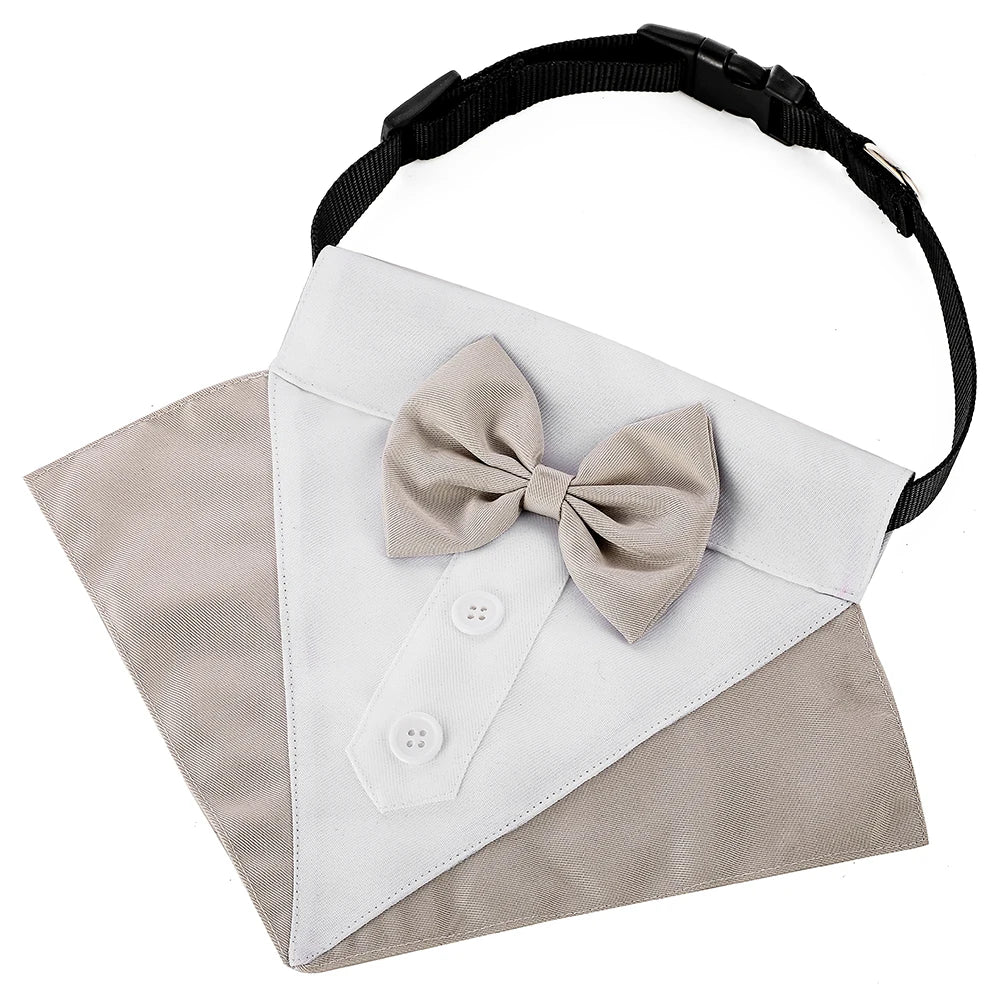 Formeller Hunde-Smoking mit Bandana – Eleganter Fliegen-Anzug für Hochzeit & Party