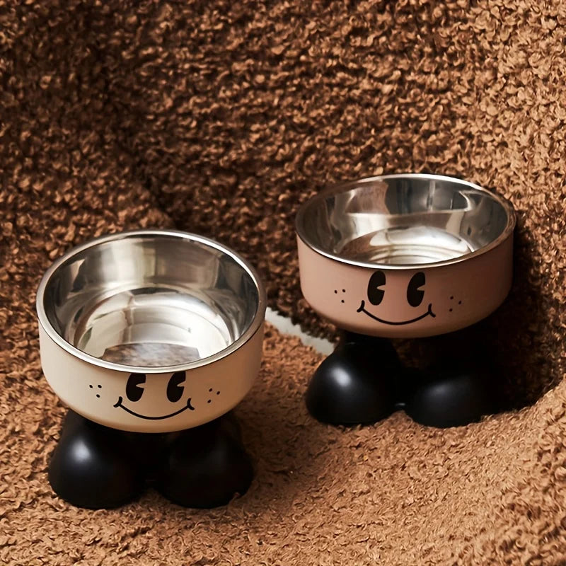 Erhöhter Futternapf aus Edelstahl – Erhöhter Futter- & Wassernapf mit Auslaufschutz für Welpen, Kleine, Mittelgroße & Große Hunde und Katzen