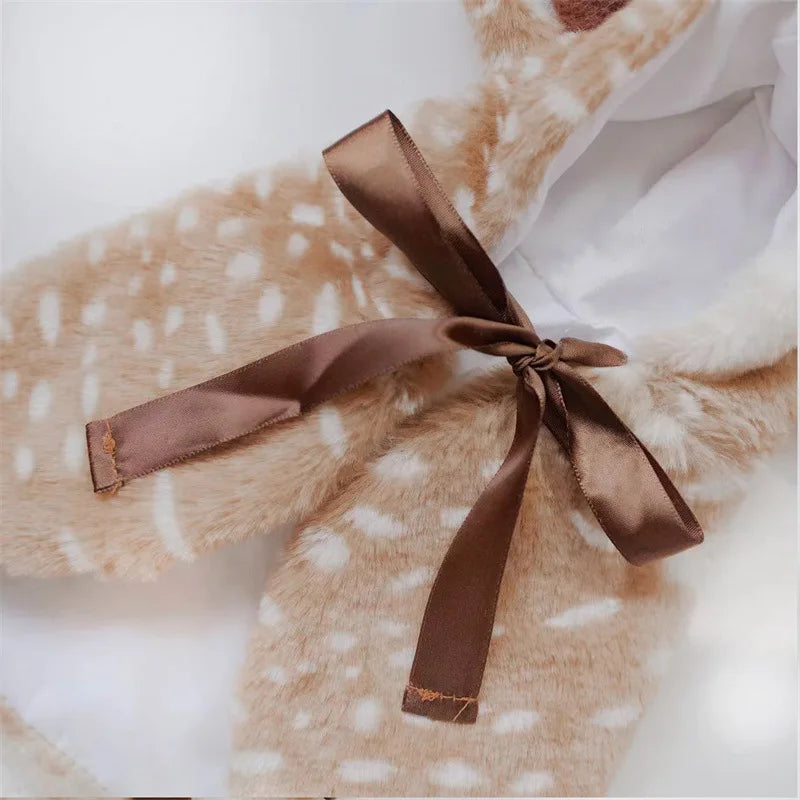 Weihnachts-Elch-Umhang für Haustiere – Warmes Winter-Cape mit Mütze für Hunde & Katzen