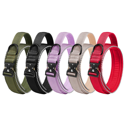 Verstellbares Taktisches Hundehalsband – Militärisch Inspiriertes Nylon-Trainingshalsband mit Haltegriff & Robuster Schnalle