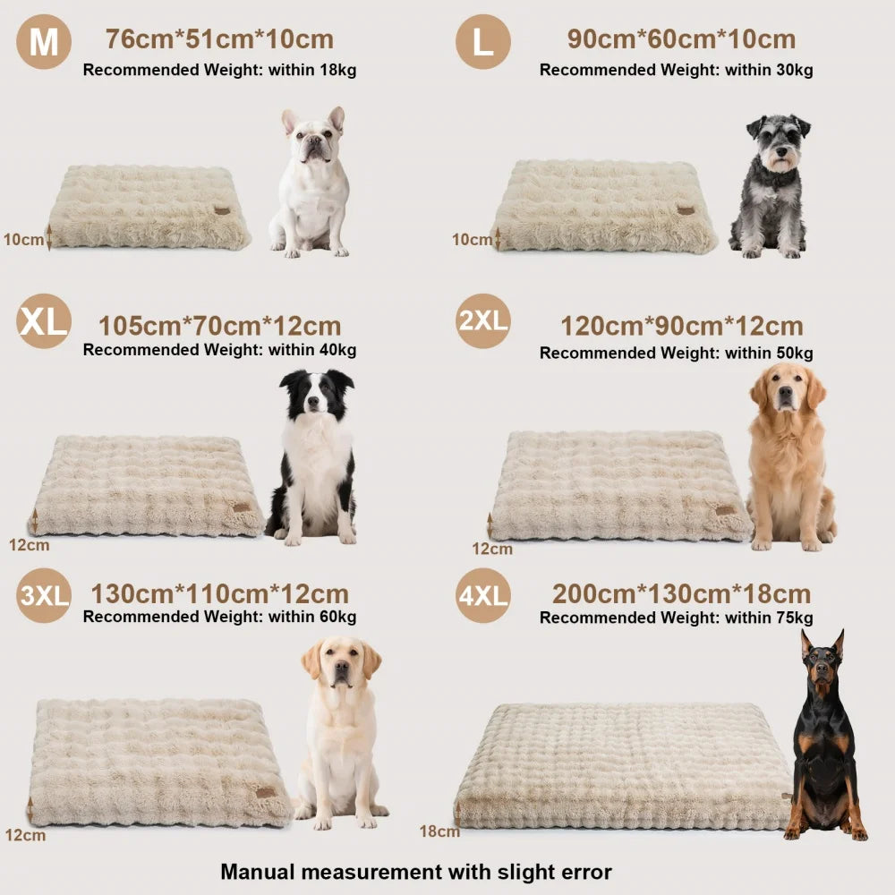 Ultra Plüsch Weiches Hundebett & Waschbares Haustierkissen – Gemütliche Welpenmatratze und Schlafmatte für Kleine Mittlere Große Hunde