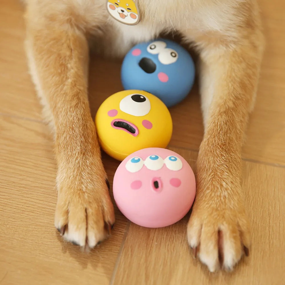Quietschender Gummi-Kauball für Hunde – Bissfester Zahnreinigungs-Ball mit Sound für Welpen & Kleine Mittlere Große Hunde