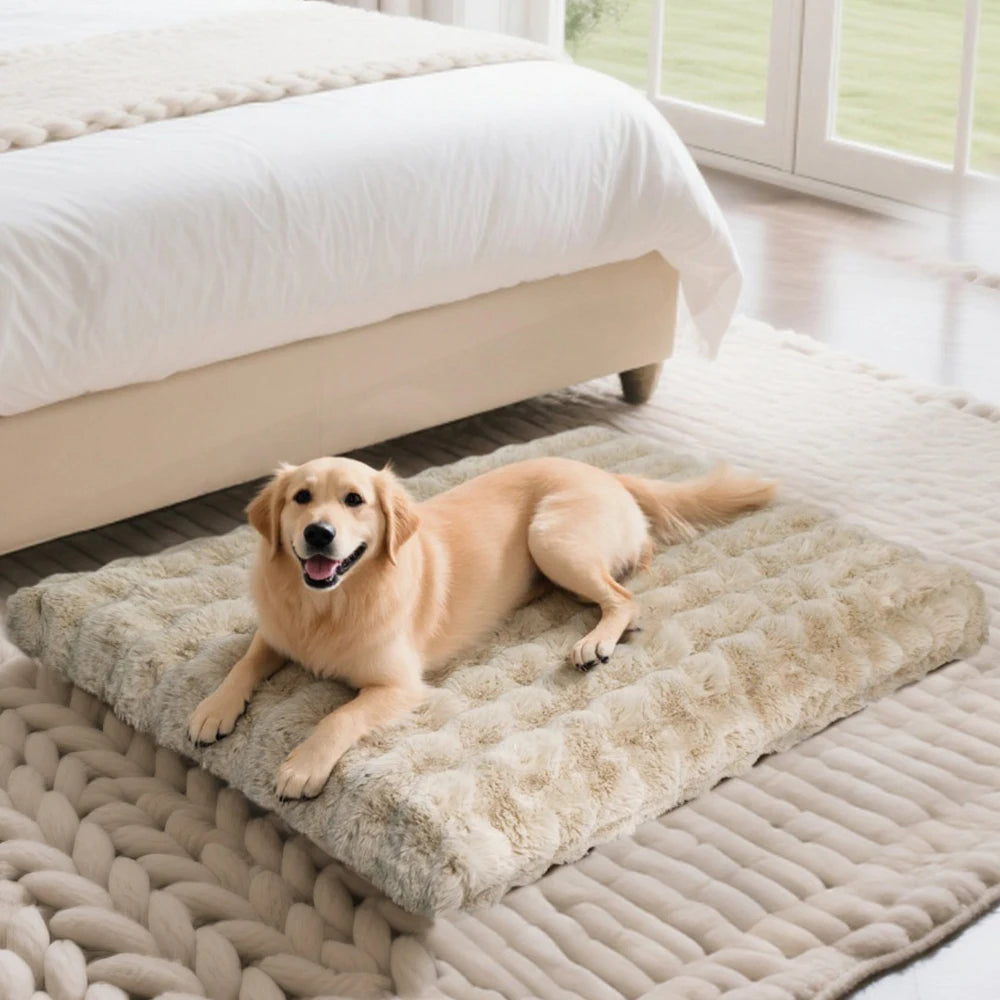 Ultra Plüsch Weiches Hundebett & Waschbares Haustierkissen – Gemütliche Welpenmatratze und Schlafmatte für Kleine Mittlere Große Hunde