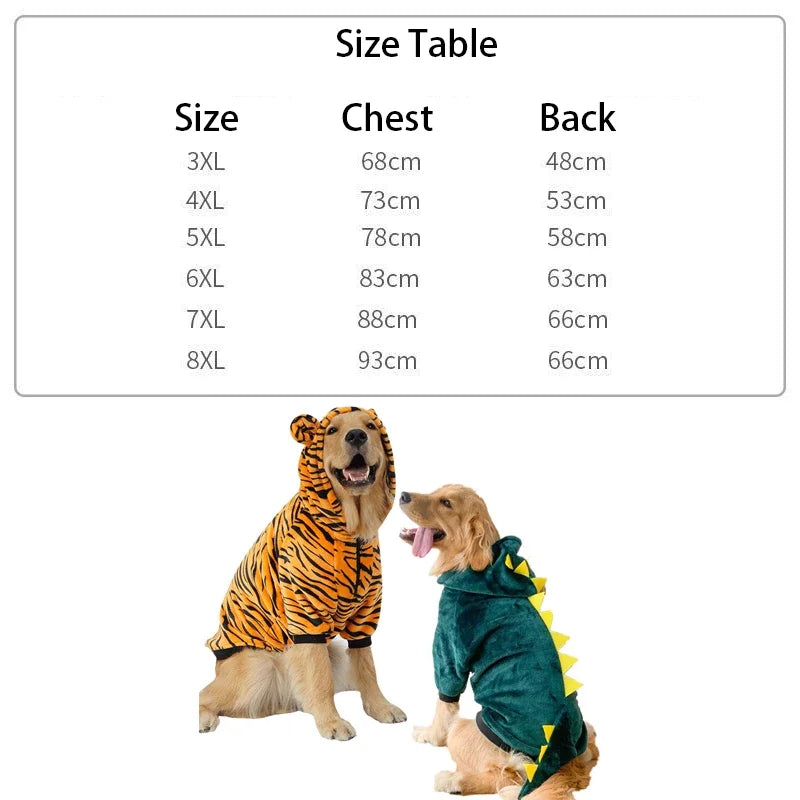 Warmer Fleece-Hundepyjama mit Kapuze – Gemütlicher Wintermantel für Mittelgroße & Große Hunde