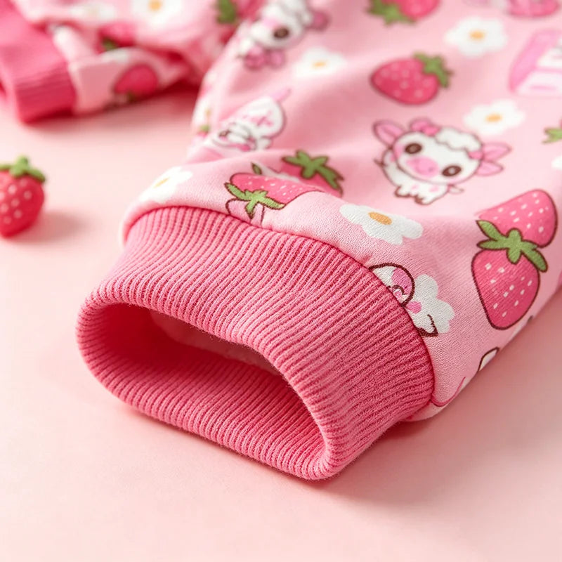 Rosa Milch & Schaf Pyjama für Mittelgroße Hunde – Elastischer Lustiger Hunde-Pyjama