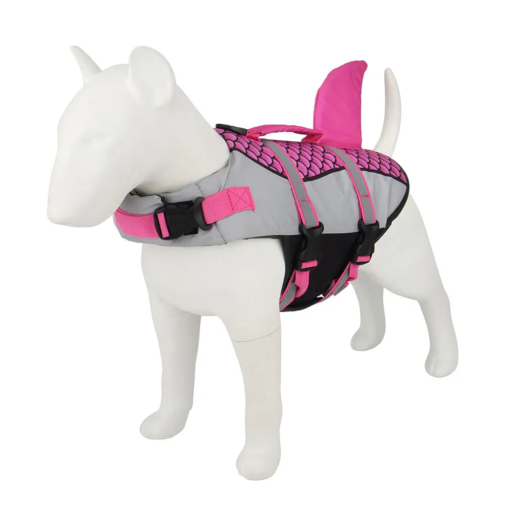 Hai-Schwimmweste für Hunde – Schuppen-Design mit Geschirr für Sommer & Wasserabenteuer