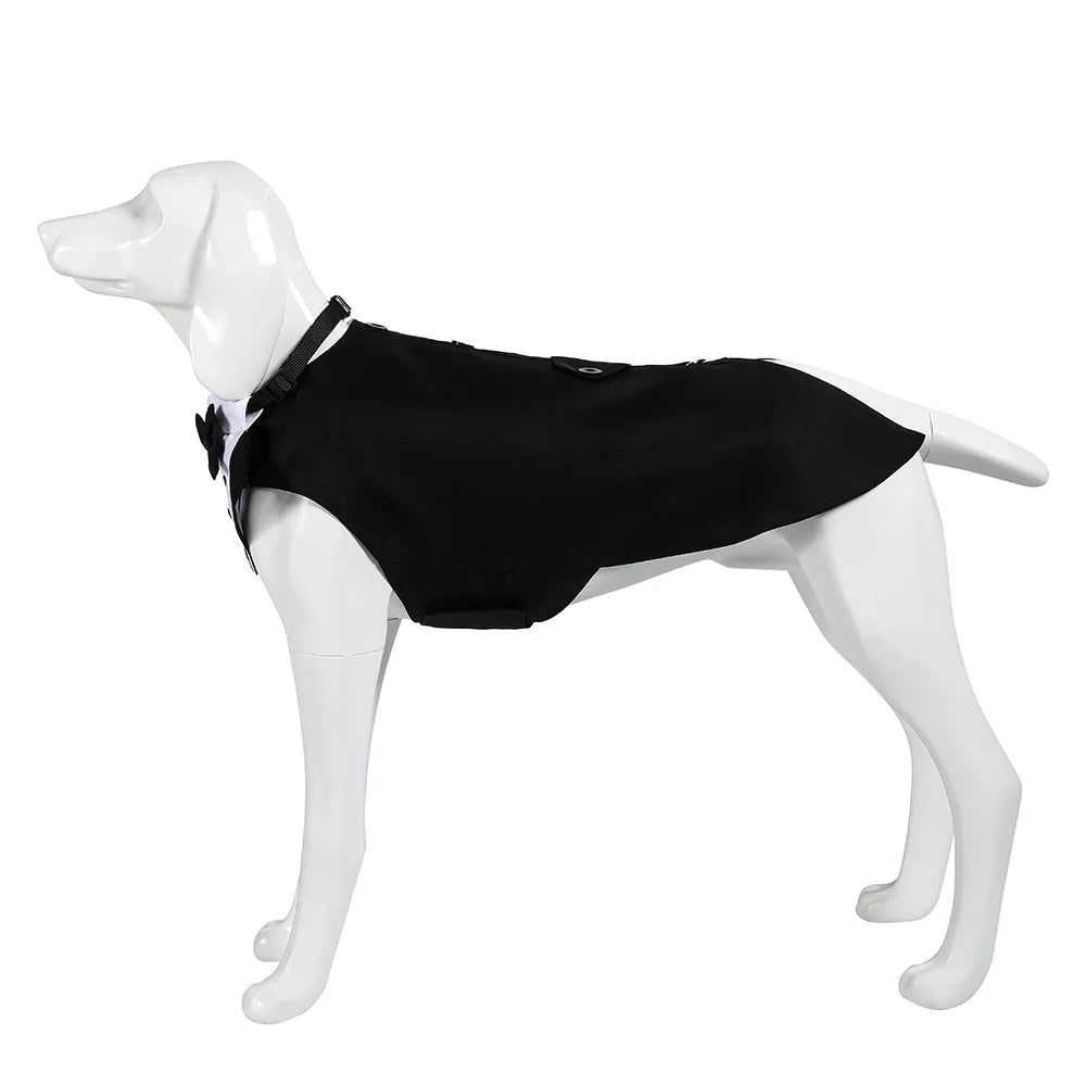 Formeller Hunde-Smoking mit Bandana – Eleganter Fliegen-Anzug für Hochzeit & Party