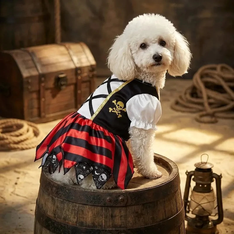 Piraten-Tutu-Kleid für Hunde & Katzen – Halloween-Kostüm für Kleine & Mittelgroße Haustiere