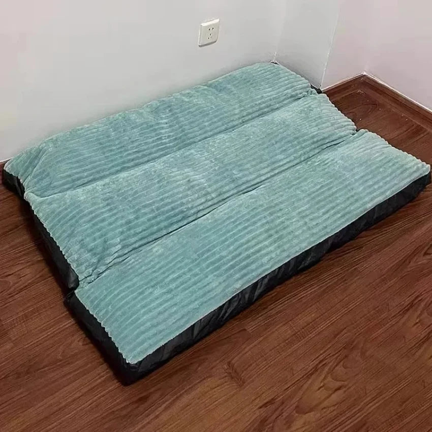 Warmes Cord Hundebett mit Abnehmbarem Kissen – Weiche Gemütliche Winter Schlafmatte für Kleine Mittlere Große Hunde & Welpen