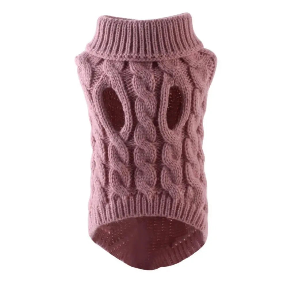 Zopfmuster-Hundepullover – Warmer Einfarbiger Strickpullover für Kleine Hunde & Welpen