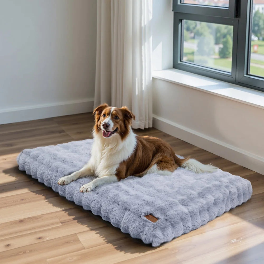 Ultra Plüsch Weiches Hundebett & Waschbares Haustierkissen – Gemütliche Welpenmatratze und Schlafmatte für Kleine Mittlere Große Hunde