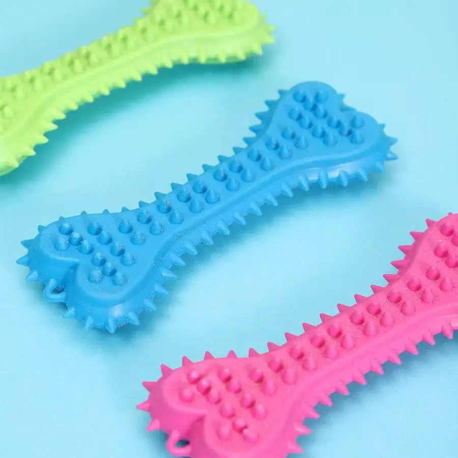 3-teiliges Gummi-Zahnbürsten-Kauspielzeug für Hunde – Knochenförmiger Zahnreinigungs-Kaustick & Trainingsspielzeug für Kleine Hunde und Welpen