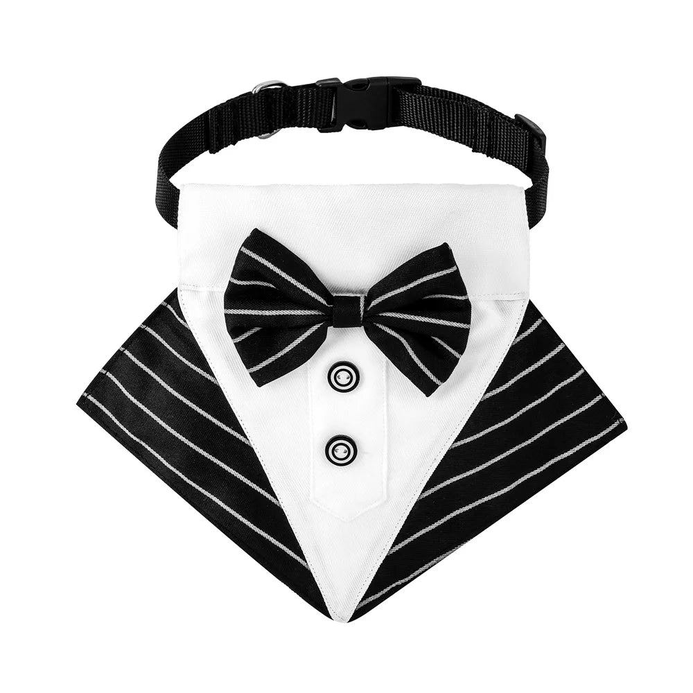 Formeller Hunde-Smoking mit Bandana – Eleganter Fliegen-Anzug für Hochzeit & Party