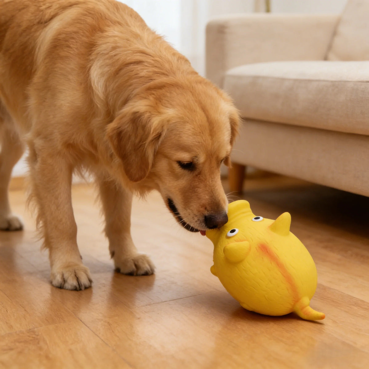Quietschendes Rundes Latex-Schwein Hundespielzeug – Bissfestes Interaktives Trainings- & Beschäftigungsspielzeug für Welpen und Hunde