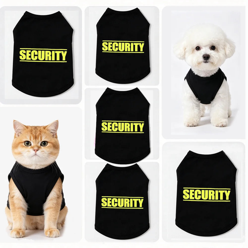 SECURITY Hunde- & Katzen-Sommerweste – Strukturiertes T-Shirt für Chihuahua, Yorkie & Kleine Haustiere