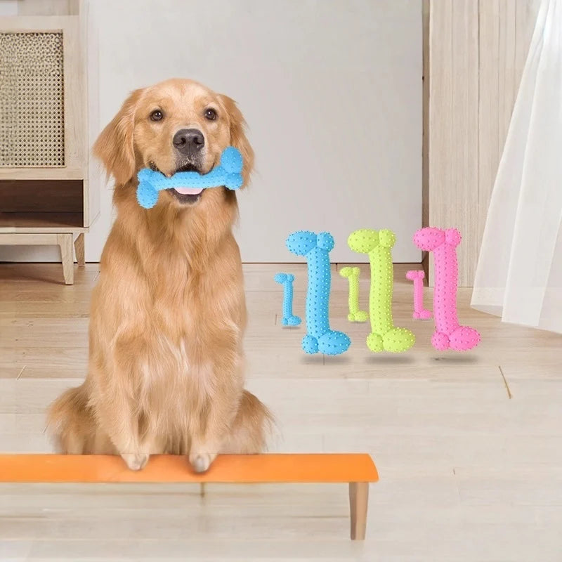 3-teiliges Gummi-Zahnbürsten-Kauspielzeug für Hunde – Knochenförmiger Zahnreinigungs-Kaustick & Trainingsspielzeug für Kleine Hunde und Welpen
