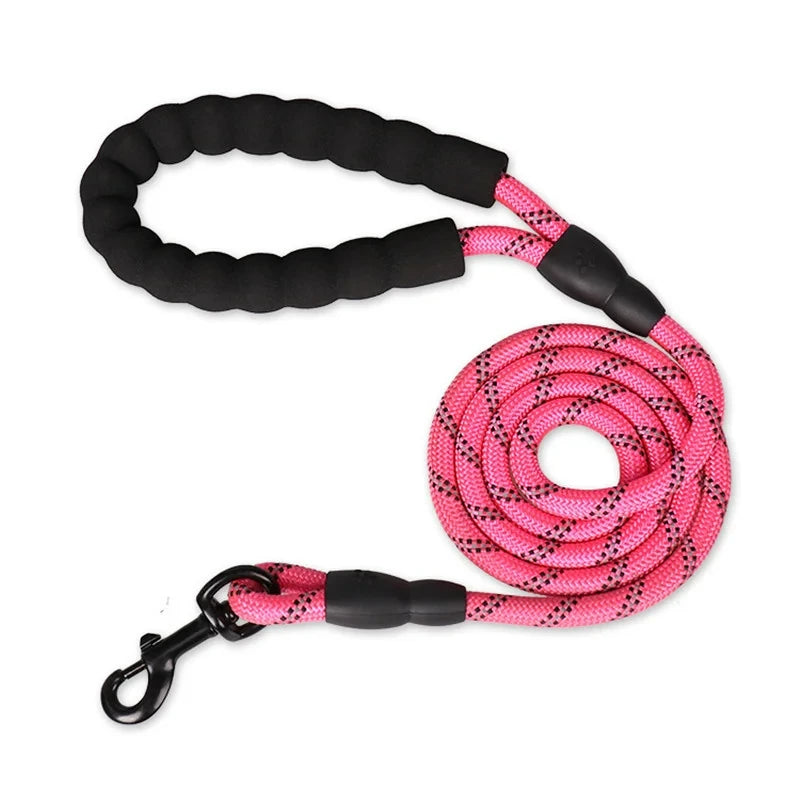Reflektierende Robuste Hundeleine – Doppelte Zugleine mit Bequem Gepolstertem Handgriff für Kräftige Hunde