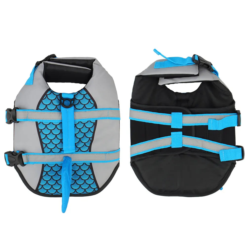 Hai-Schwimmweste für Hunde – Schuppen-Design mit Geschirr für Sommer & Wasserabenteuer