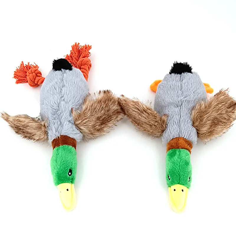 Niedliches Enten-Plüschspielzeug mit Quietschfunktion – Gefülltes Hunde-Kauseil & Zahnpflege-Spielzeug für Welpen, Hunde und Katzen