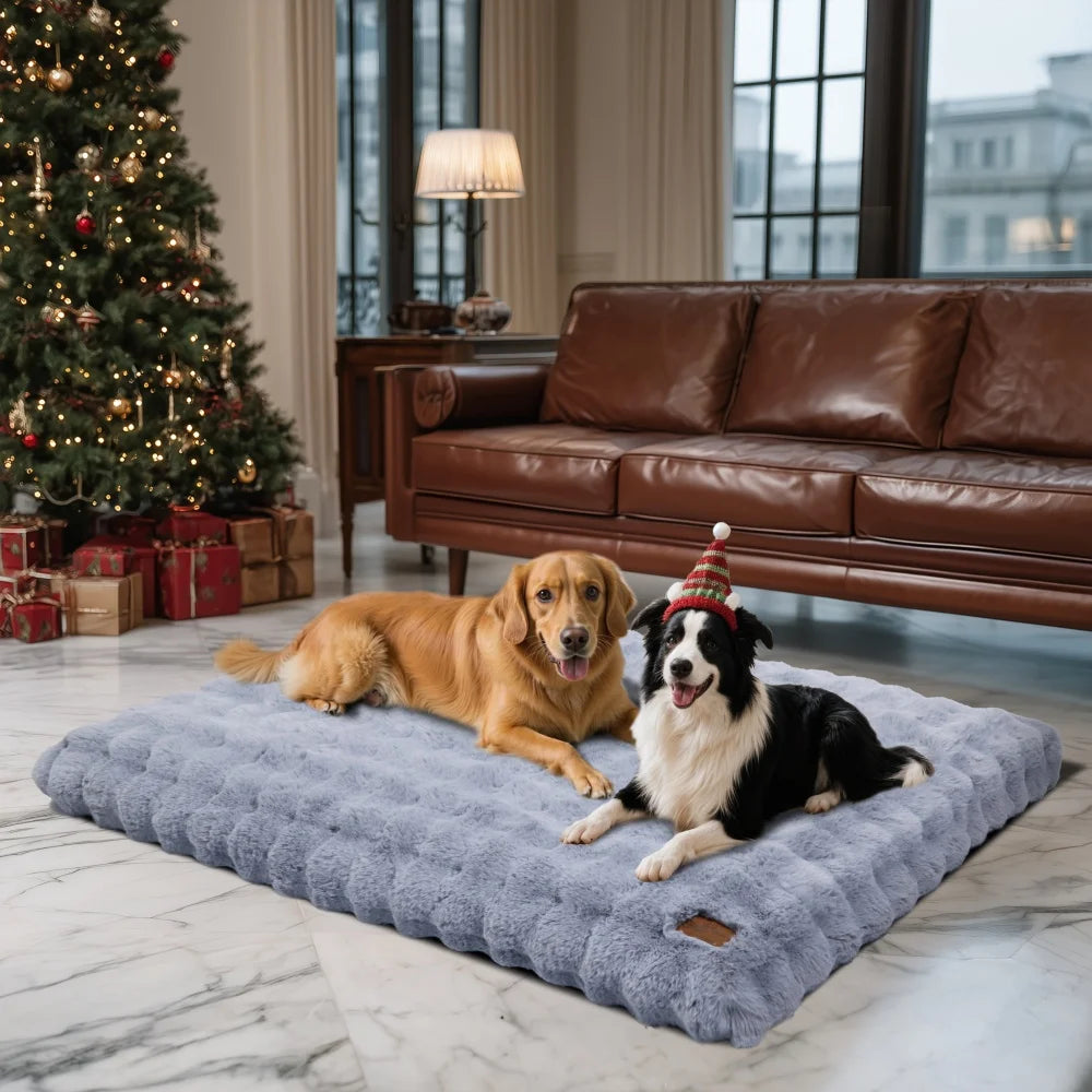 Ultra Plüsch Weiches Hundebett & Waschbares Haustierkissen – Gemütliche Welpenmatratze und Schlafmatte für Kleine Mittlere Große Hunde