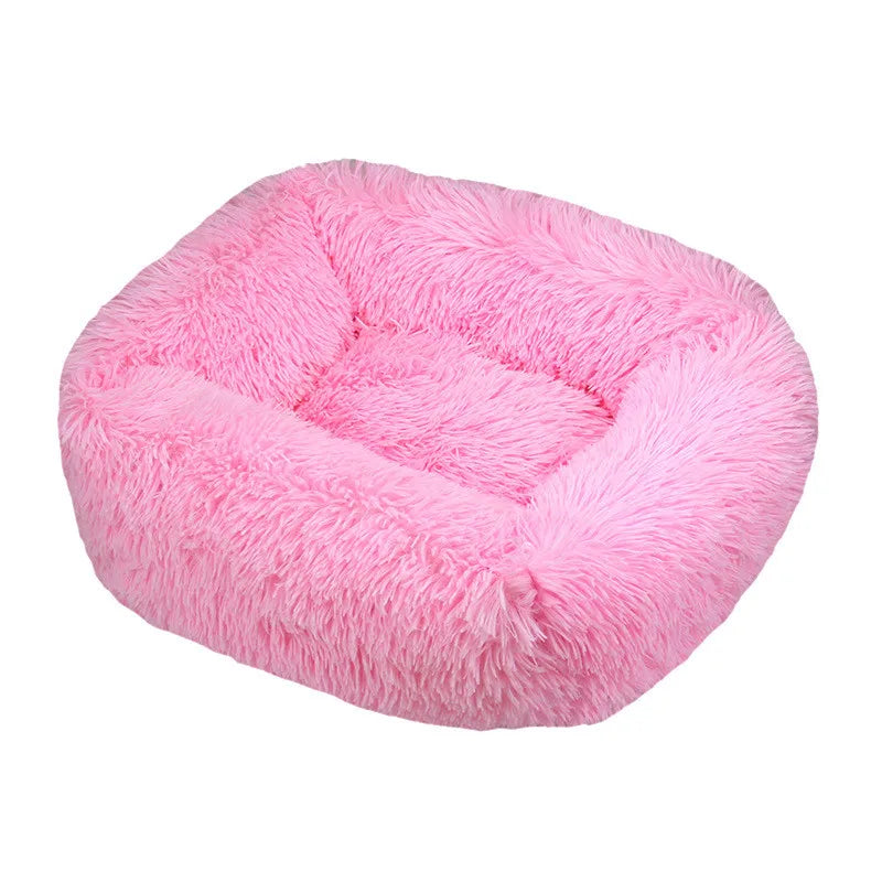 Luxuriöses Plüsch-Hundebett – Waschbares Quadratisches Kuschelbett für Kleine bis Große Hunde