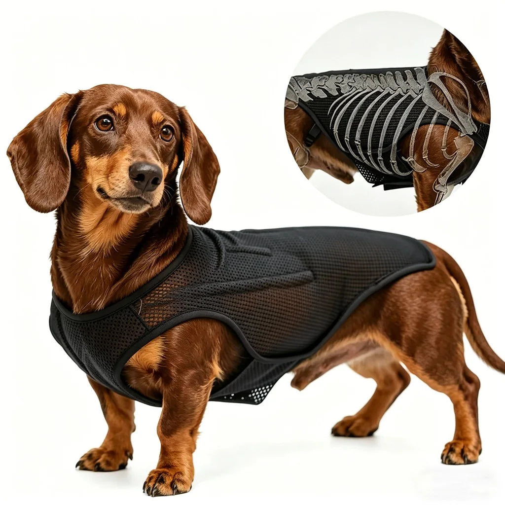 Hunde-Rückenstützweste – Lendenwirbelsäulen-Schutzbandage mit Stützplatte für Rücken & Bandscheibe