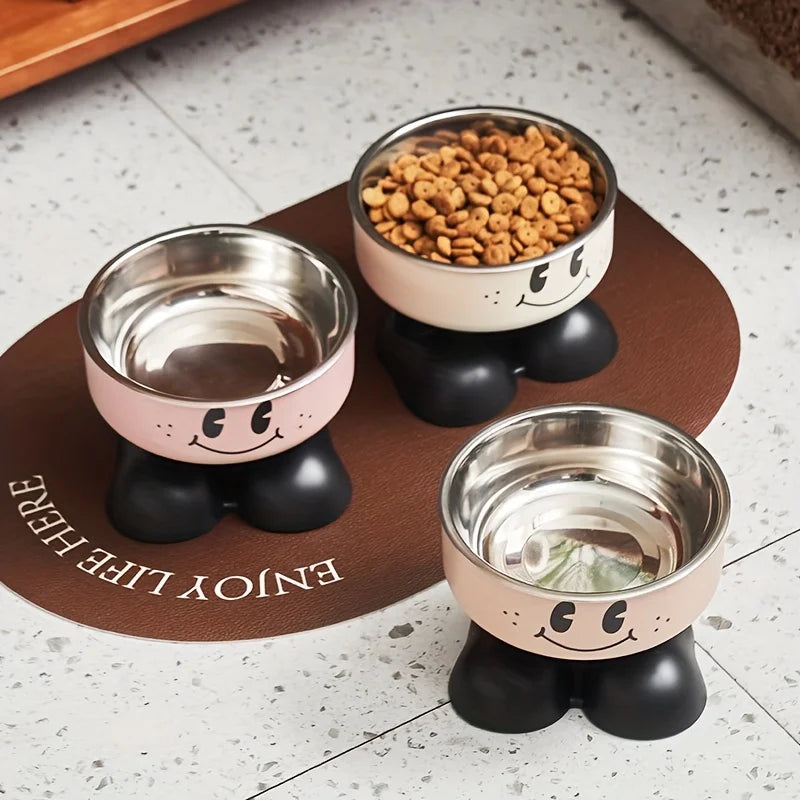 Erhöhter Futternapf aus Edelstahl – Erhöhter Futter- & Wassernapf mit Auslaufschutz für Welpen, Kleine, Mittelgroße & Große Hunde und Katzen