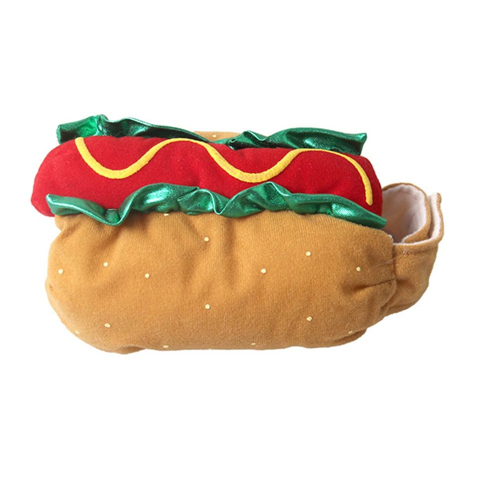 Hot-Dog-Kostüm für Hunde & Katzen – Verstellbares Würstchen-Outfit für Dackel & Welpen