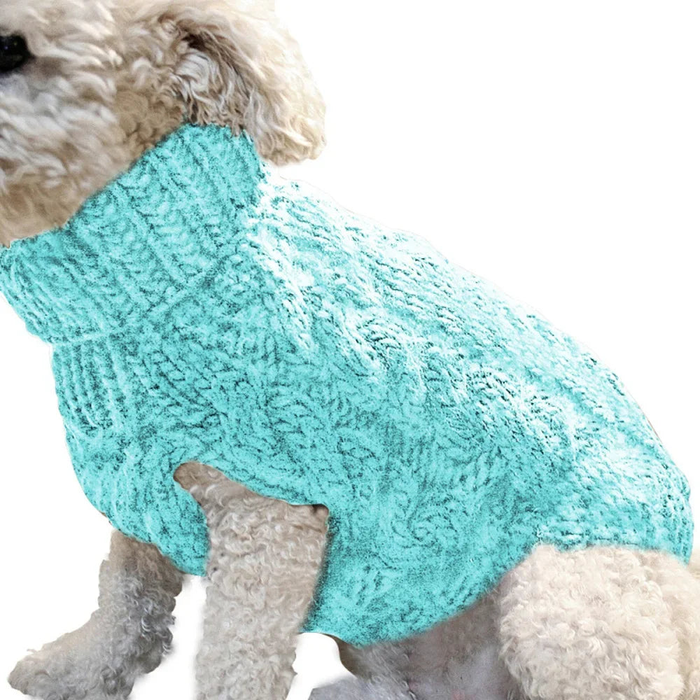 Zopfmuster-Hundepullover – Warmer Einfarbiger Strickpullover für Kleine Hunde & Welpen