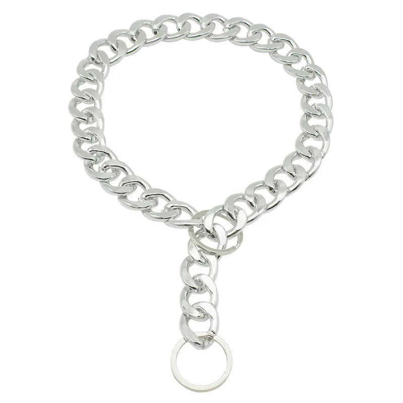 Luxuriöses Goldenes Metall-Hundehalsband – Auffälliges Kettenhalsband für Pitbulls, Bulldoggen, Teddybär-Hunde & Französische Bulldoggen