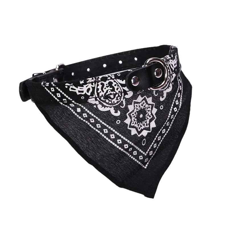 PU-Halsband für Hunde & Katzen mit Halstuch – Verstellbares Haustierhalsband für Kleine & Mittelgroße Hunde, Chihuahuas, Corgis und Welpen