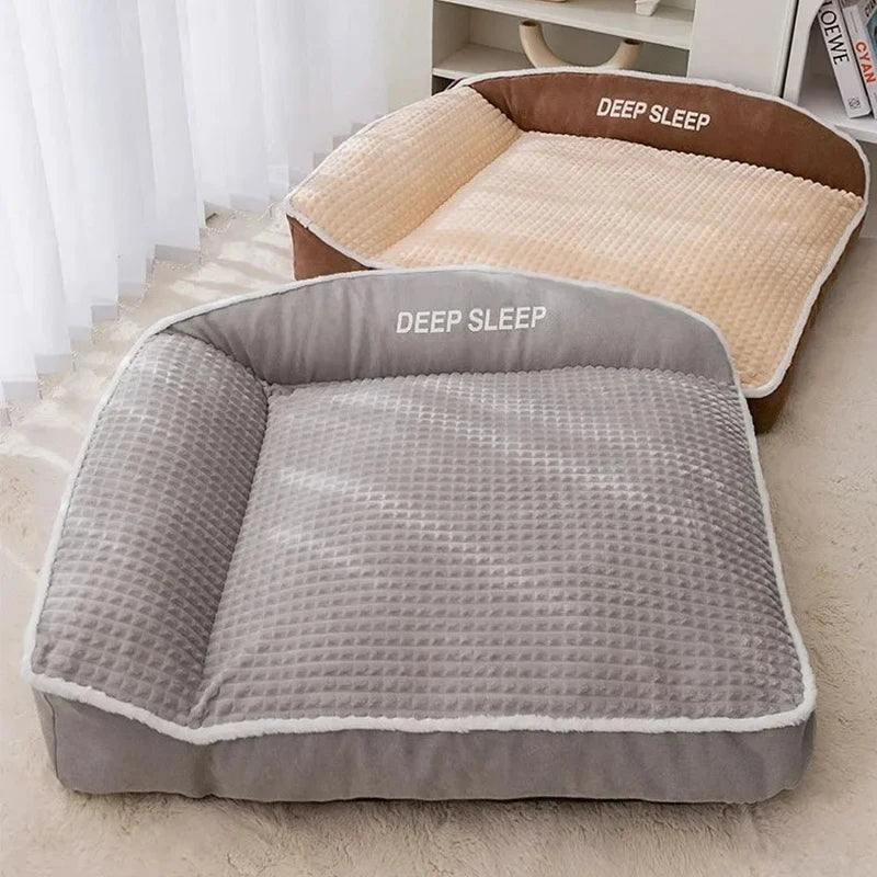 Warmes Winter Haustierbett für Hunde & Katzen – Gemütliches Halloween Weihnachts Sofa-Korbbett mit Weicher Deckenartiger Polsterung für Kleine Mittlere Große Haustiere