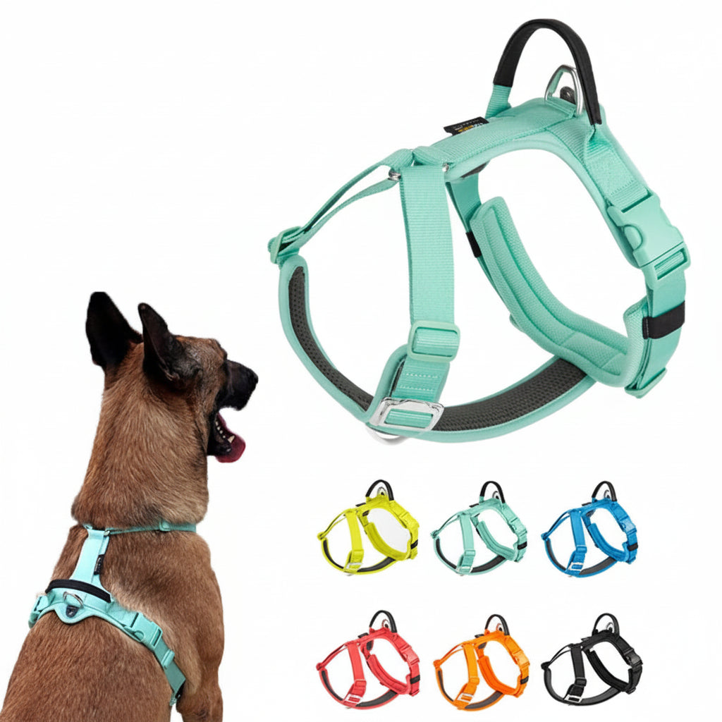 Reflektierendes Hundegeschirr aus Nylon – Verstellbares Bequemes Geschirr für Kontrollierte Spaziergänge und Laufaktivitäten