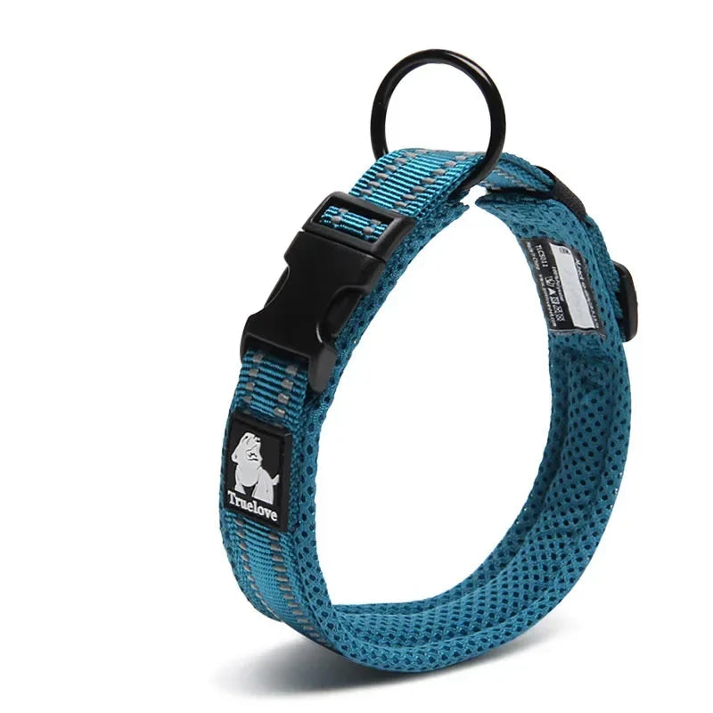 Hundehalsband mit 3M-Reflektoren – Verstellbares Gepolstertes Nylonhalsband mit Netzgewebe für Alle Hunderassen & Wetterbedingungen