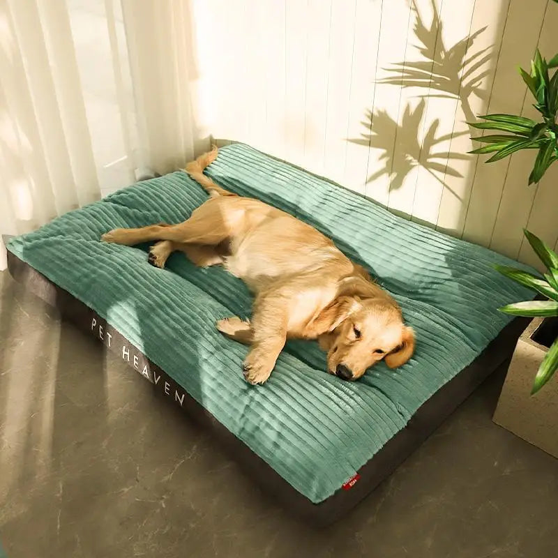 Warmes Cord Hundebett mit Abnehmbarem Kissen – Weiche Gemütliche Winter Schlafmatte für Kleine Mittlere Große Hunde & Welpen