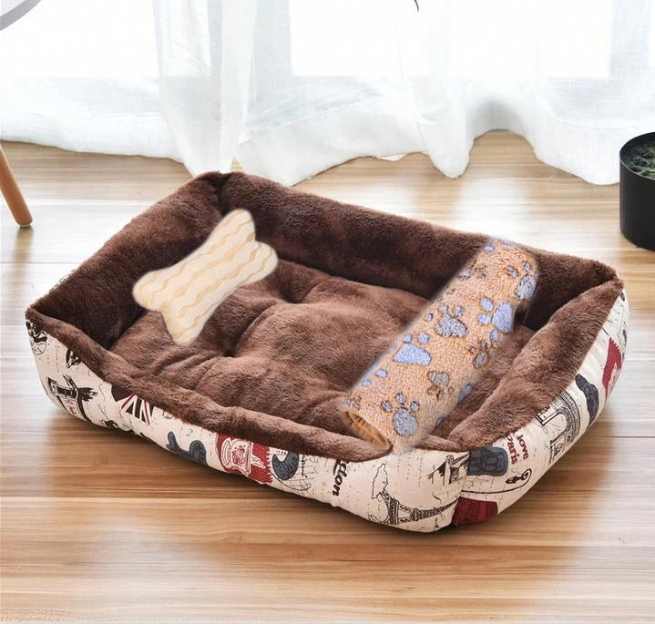 Warmes Quadratisches Haustierbett – Gemütliches Hunde- & Katzenbett