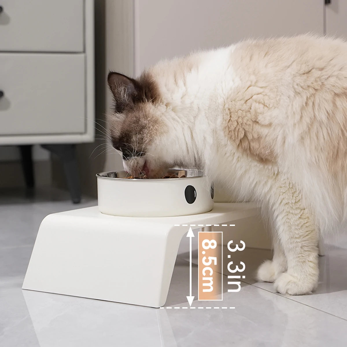 Erhöhte Doppelnapf-Futterstation – Ständer mit Edelstahlnäpfen für Futter & Wasser für Kleine, Mittelgroße & Große Hunde und Katzen