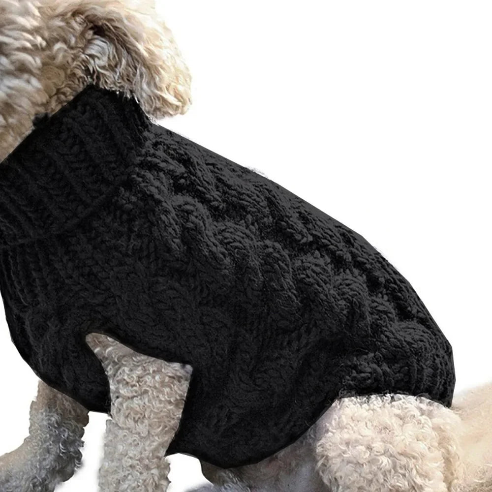 Zopfmuster-Hundepullover – Warmer Einfarbiger Strickpullover für Kleine Hunde & Welpen