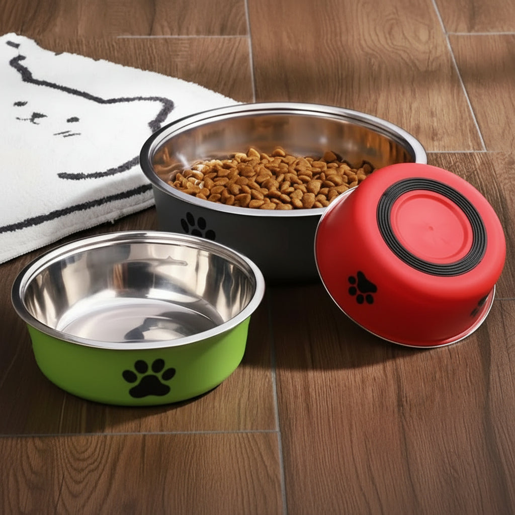 Rutschfester Futternapf aus Edelstahl – Futter- und Wassernapf für Kleine, Mittelgroße & Große Hunde sowie Katzen