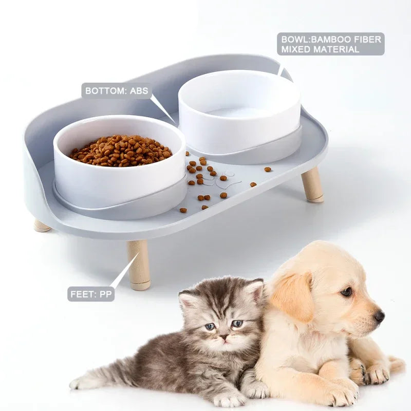 Höhenverstellbare Erhöhte Doppelnapf-Futterstation – Futter- und Wassernäpfe für Katzen, Hunde & Kätzchen