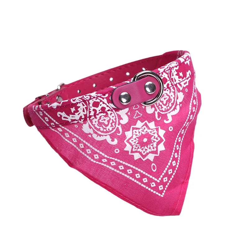 PU-Halsband für Hunde & Katzen mit Halstuch – Verstellbares Haustierhalsband für Kleine & Mittelgroße Hunde, Chihuahuas, Corgis und Welpen