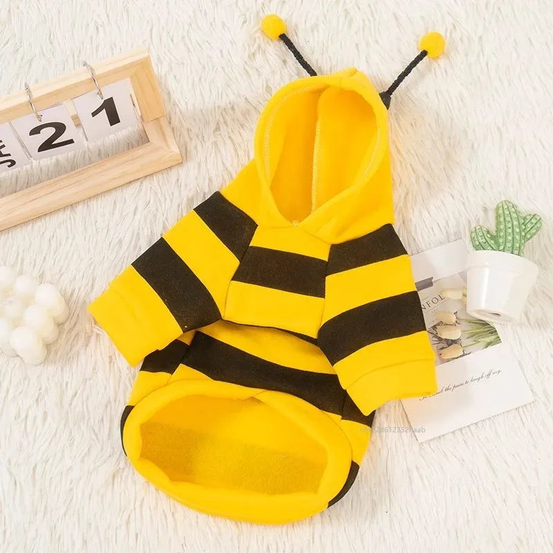 Bienen-Fleece-Hoodie für Hunde & Katzen – Süßer Cosplay-Pullover für Haustiere