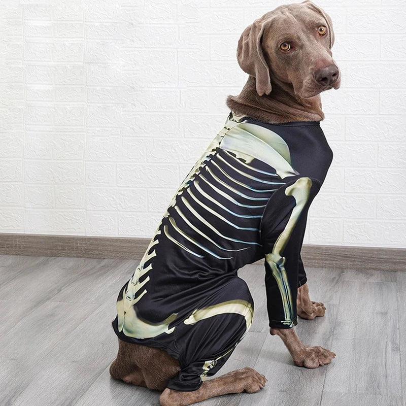 Skelett-Halloween-Kostüm für Hunde – Cooles Verwandlungs-Outfit für Große Hunde