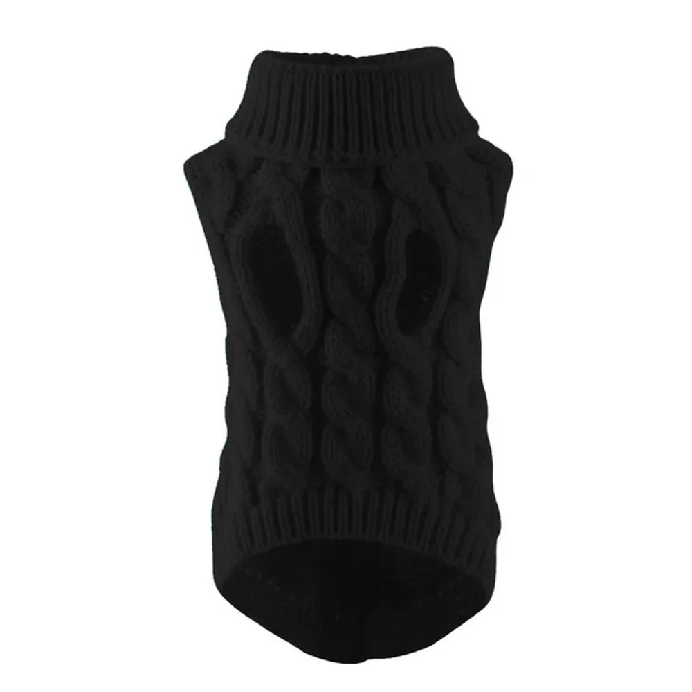 Zopfmuster-Hundepullover – Warmer Einfarbiger Strickpullover für Kleine Hunde & Welpen