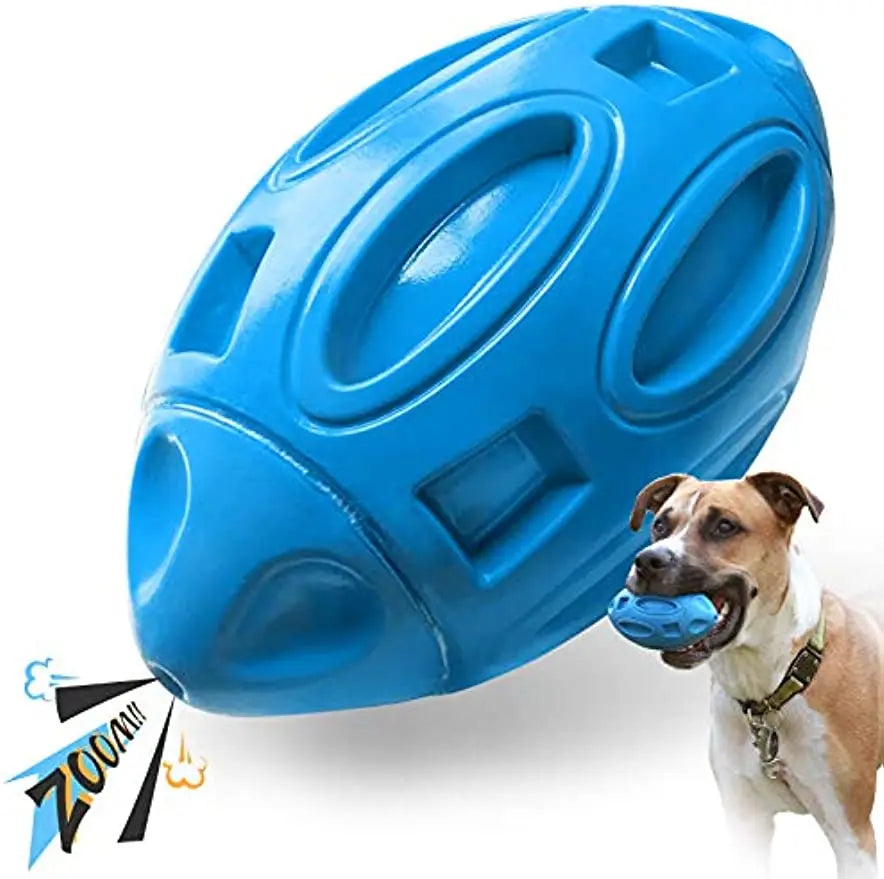 Robuster Quietschender Gummi-Kauball für Hunde – Zahnreinigungs- & Kauspielzeug für Starke Kauer, Mittelgroße Große Hunde & Welpen