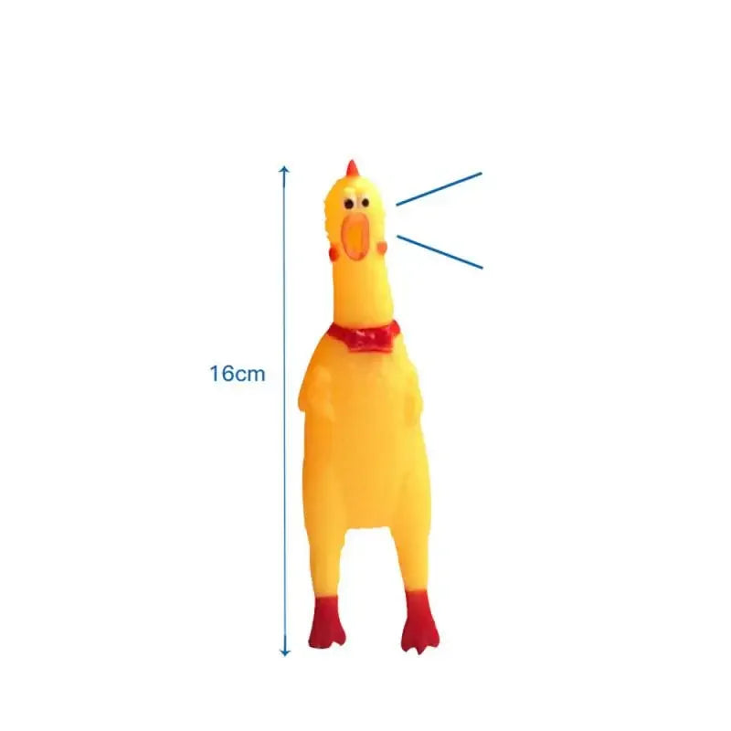 Schreiendes Gelbes Huhn-Hundespielzeug – Robustes Gummi-Quietschspielzeug zum Drücken, Kauen & Interaktiven Spielen für Hunde und Welpen