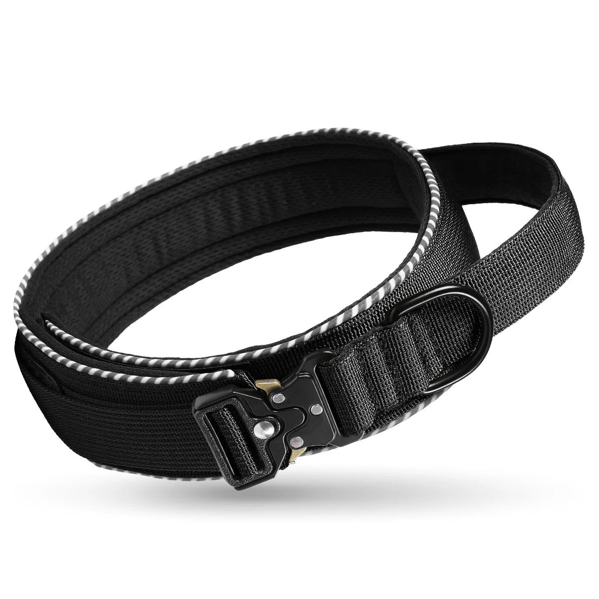 Verstellbares Taktisches Hundehalsband – Militärisch Inspiriertes Nylon-Trainingshalsband mit Haltegriff & Robuster Schnalle