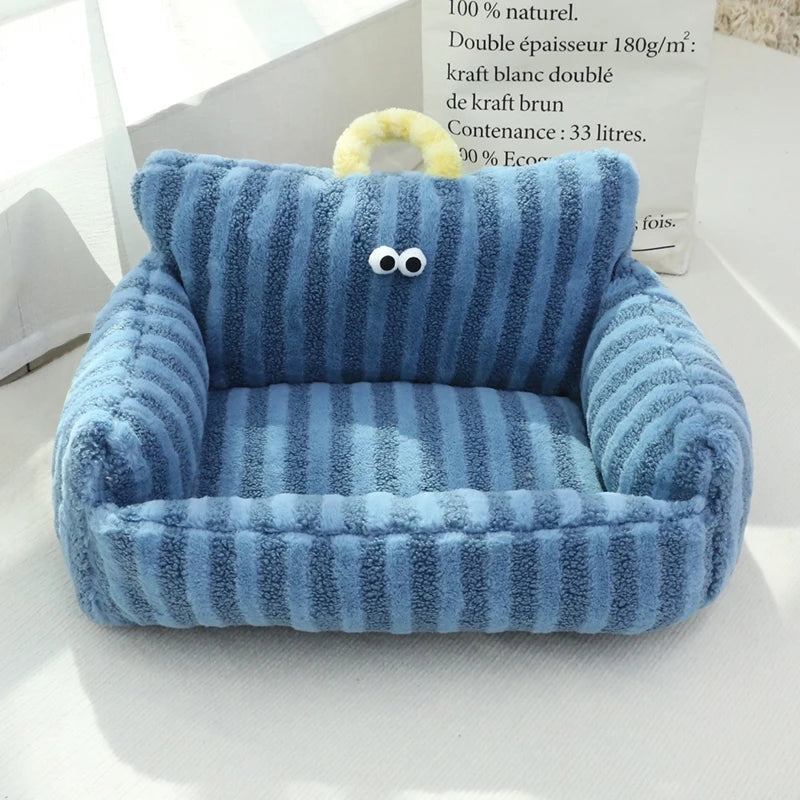 Warmes Winter Welpen-Sofabett & Gemütliches Haustierbett – Weiches Gepolstertes Katzennest und Schlafmatte für Welpen, Kleine Hunde & Katzen