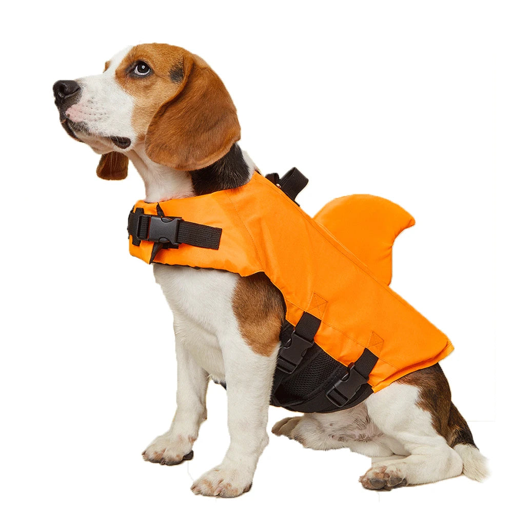 Hai-Schwimmweste für Hunde – Verbesserter Auftrieb mit Rettungsgriff für Kleine bis Große Hunde