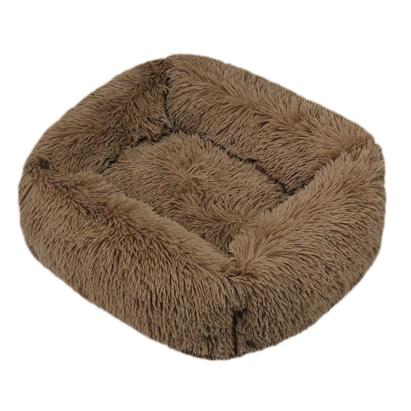 Luxuriöses Plüsch-Hundebett – Waschbares Quadratisches Kuschelbett für Kleine bis Große Hunde